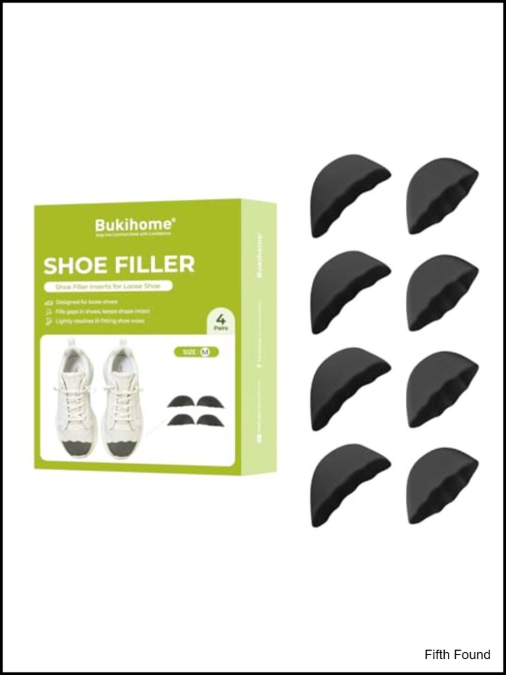 Shoe Filler Inserts for Too Big Shoes - Memory Foam Cushion Pads, 4 Pairs